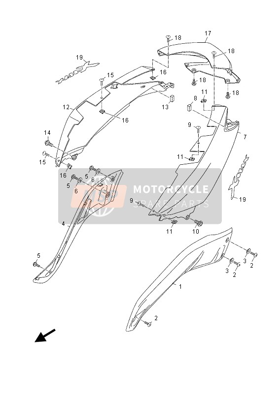 Yamaha YP250R 2013 SEITLICHE ABDECKUNG für ein 2013 Yamaha YP250R